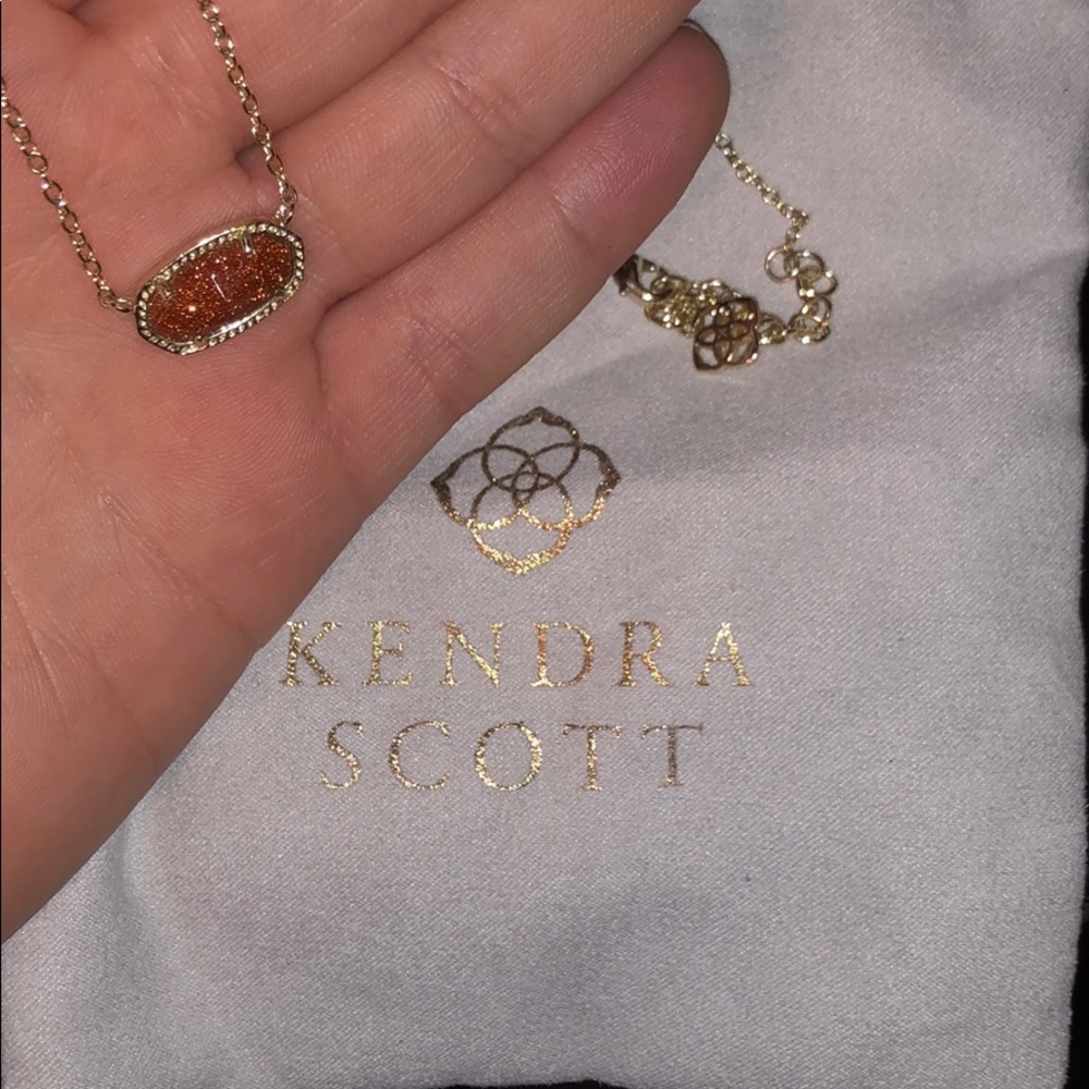 Gold and brown/orange sparkle necklace